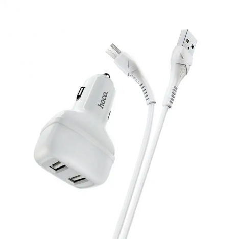 Chargeur Voiture Hoco Z36 2,4A double USB pour Micro - Blanc (Z36-MWH) Chargeur Voiture Hoco Z36 2,4A double USB pour Micro - Blanc (Z36-MWH)