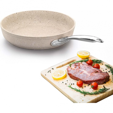 Poêle KORKMAZ GRANITA 26X5 cm Beige (A1265) Poêle KORKMAZ GRANITA 26X5 cm Beige (A1265)