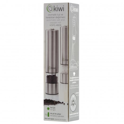Moulin à Sel ou Poivre Electrique Kiwi - Silver (KSPG-4806) Moulin à Sel ou Poivre Electrique Kiwi - Silver (KSPG-4806)