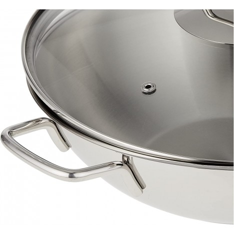 Poêle Wok KORKMAZ avec Couvercle Perla 28X8,5 cm - Inox (A1519) Poêle Wok KORKMAZ avec Couvercle Perla 28X8,5 cm - Inox (A1519)