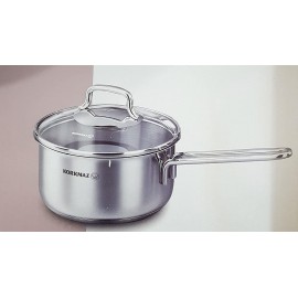 Casserole KORKMAZ Perla avec Couvercle - 16x8 cm 1,6 L - Inox (A1648)