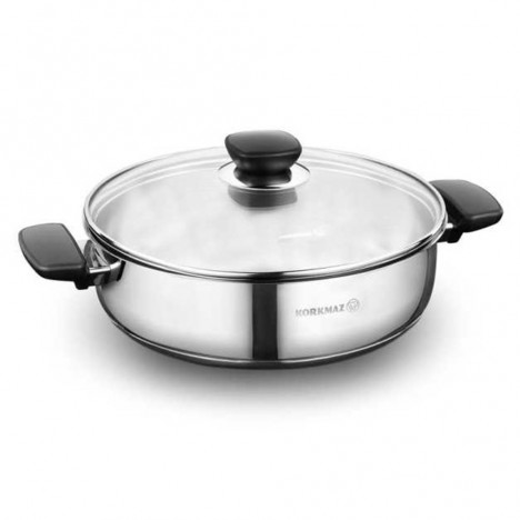 Sauteuse KORKMAZ Kappa avec Couvercle - 26 cm - Inox (A1691-1)