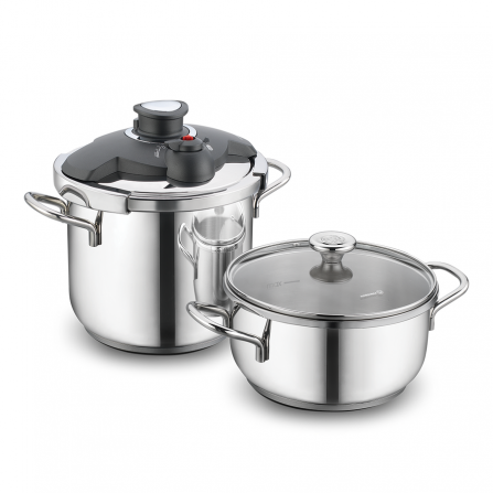 Set Korkmaz ALİA Pressure Cooker Cocotte + Casserole - Inox (A171)