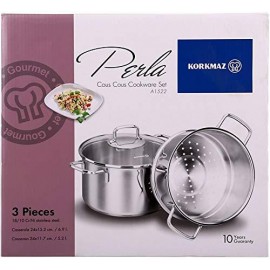 Couscoussier KORKMAZ - Perla 6,9 Litres - Inox (A1522) Couscoussier KORKMAZ - Perla 6,9 Litres - Inox (A1522)
