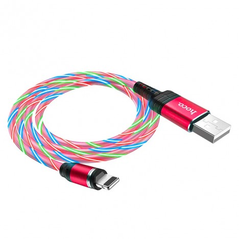 Câble HOCO U90 Magnétique avec LED pour Iphone - Rouge (U90-IRD)