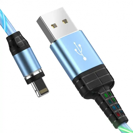 Câbles Hoco U90 Magnétique avec LED pour Iphone - Bleu (U90-IBL) 2
