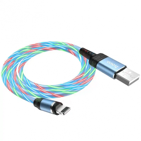 Câbles Hoco U90 Magnétique avec LED pour Iphone - Bleu (U90-IBL)