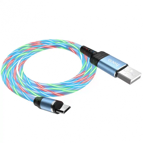 Câbles Hoco U90 Magnétique avec LED Micro - Bleu (U90-MBL)