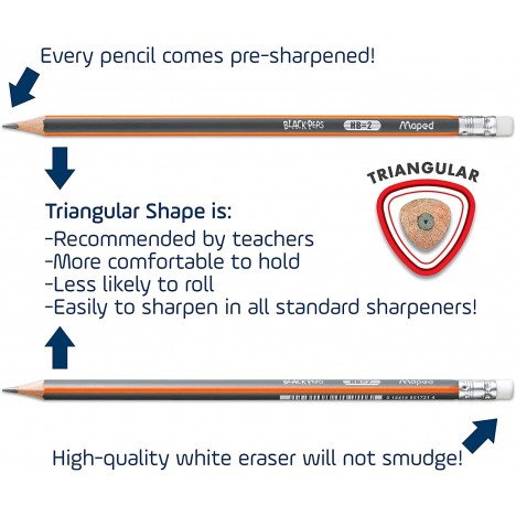 Crayon à Papier MAPED GRAPHITE - avec Gomme (851759) Crayon à Papier MAPED GRAPHITE - avec Gomme (851759)