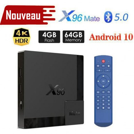 Box TV Android X96 Mate - 4K - 4Go de RAM - 64Go ROM - (x96-mate) Box TV Android X96 Mate - 4K - 4Go de RAM - 64Go ROM - (x96-mate)