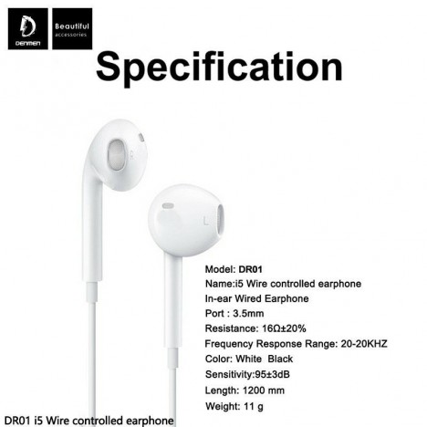 Casque filaire Denmen 3,5 mm (DR01) Casque filaire Denmen 3,5 mm (DR01)