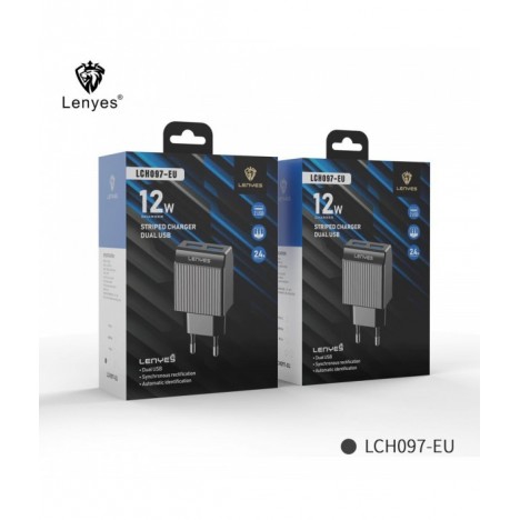 Chargeur LENYES Micro USB 2.4A 12W 2xUSB (LCH097-EU)