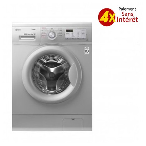 Machine à laver LG automatique 7KG 1400T D D 6 MOTION-Silver (FH4G7QDY5)