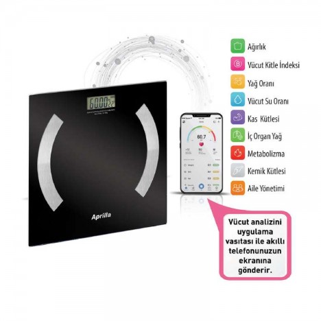 Pèse-Personne APRILLA Intelligent avec Bluetooth - 180 kg Pèse-Personne APRILLA Intelligent avec Bluetooth - 180 kg