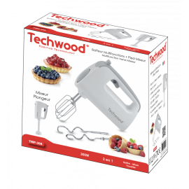 Batteur TECHWOOD avec Pied Mixeur - 300 Watt - Blanc (TMP-308) Batteur TECHWOOD avec Pied Mixeur - 300 Watt - Blanc (TMP-308)