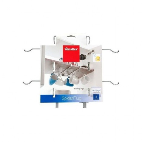 Support large porte 10 mugs suspendu sous tablette METALTEX Support large porte 10 mugs suspendu sous tablette METALTEX