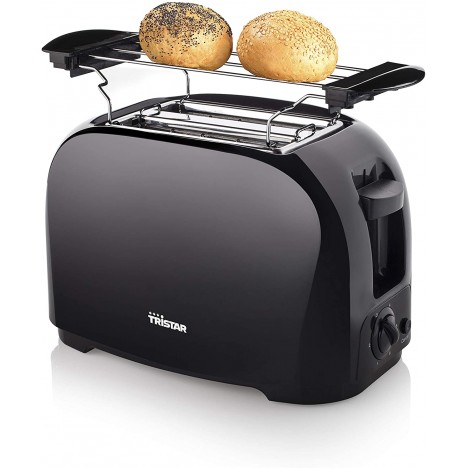 Grille-Pain TRISTAR - 2 Fentes Courtes - 800 Watts - Noir (BR-1025)