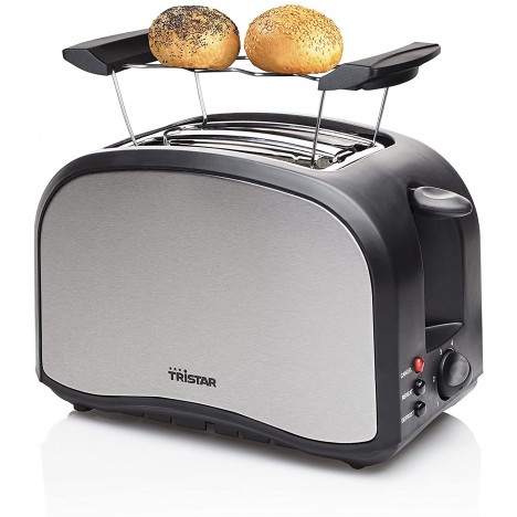 Grille-Pain TRISTAR - 2 Fentes Courtes - 800 Watts - Noir/Inox (BR-1022) Grille-Pain TRISTAR - 2 Fentes Courtes - 800 Watts - Noir/Inox (BR-1022)
