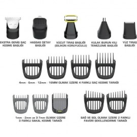 Coffret de Tondeuse FAKIR 15en1 Rechargeable avec Accessoires - Noir (EXECUTE)