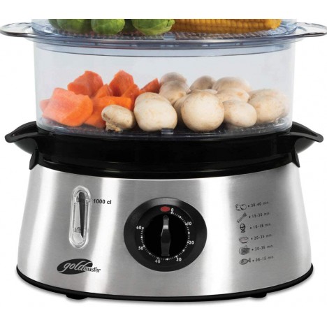 Cuiseur à Vapeur GOLDMASTER - 800 Watts - 8.4 L - Silver (GM-7439)