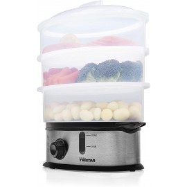 Cuiseur Vapeur TRISTAR 1200 Watts - 11 Litres - Silver (VS-3914) Cuiseur Vapeur TRISTAR 1200 Watts - 11 Litres - Silver (VS-3914)