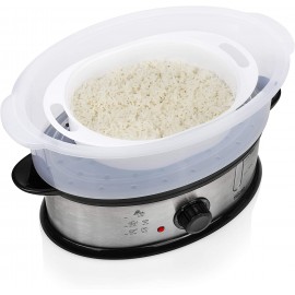 Cuiseur Vapeur TRISTAR 1200 Watts - 11 Litres - Silver (VS-3914) Cuiseur Vapeur TRISTAR 1200 Watts - 11 Litres - Silver (VS-3914)