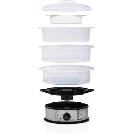 Cuiseur Vapeur TRISTAR 1200 Watts - 11 Litres - Silver (VS-3914) Cuiseur Vapeur TRISTAR 1200 Watts - 11 Litres - Silver (VS-3914)