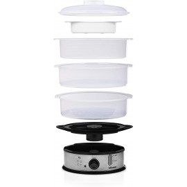 Cuiseur Vapeur TRISTAR 1200 Watts - 11 Litres - Silver (VS-3914) Cuiseur Vapeur TRISTAR 1200 Watts - 11 Litres - Silver (VS-3914)