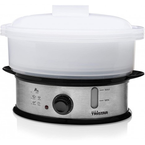 Cuiseur Vapeur TRISTAR 1200 Watts - 11 Litres - Silver (VS-3914) Cuiseur Vapeur TRISTAR 1200 Watts - 11 Litres - Silver (VS-3914)