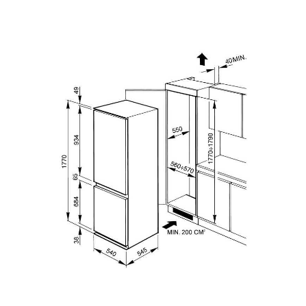 Réfrigérateur Combiné Encastrable WHIRLPOOL No frost 264L - Silver (ART 872/A+/NF) 2