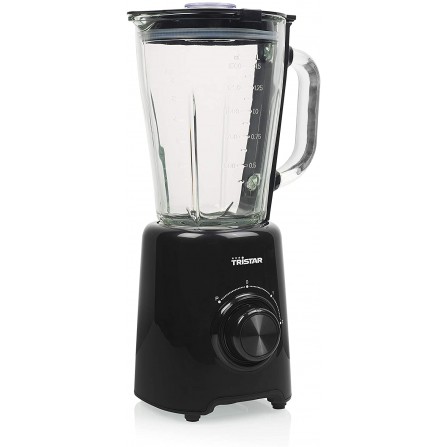 Blender TRISTAR 1,5 Litres - 4 Lames 500 Watts - Bol en Verre - Noir (BL-4477) 2