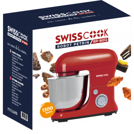 Robot Pétrin SWISSCOOK - Multifonctions 1300 Watts - Rouge (RP-8012)