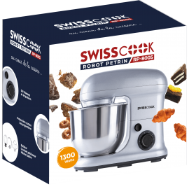 Robot Pétrin SWISSCOOK - Multifonctions 1300 Watts - Silver (RP-8005) Robot Pétrin SWISSCOOK - Multifonctions 1300 Watts - Silver (RP-8005)