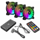 Pack De 3 Ventilateurs WHITE SHARK Nebula / LED ARGB avec LED HUB et Télécommande Pack De 3 Ventilateurs WHITE SHARK Nebula / LED ARGB avec LED HUB et Télécommande