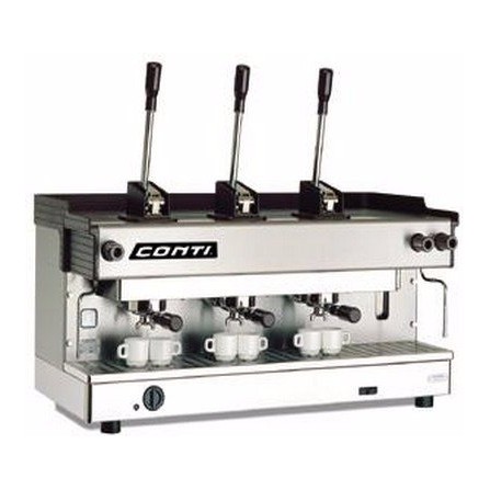 Machine à Café CONTI - Manuel 3 Groupes - 4700 Watts - Silver (CC100 Piston)