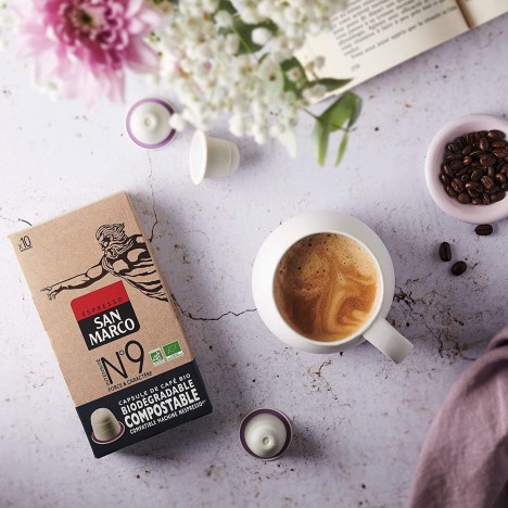 Paquet de 10 Capsules Café SAN MARCO - Bio et Biodégradable (INTENSITE N°9) Paquet de 10 Capsules Café SAN MARCO - Bio et Biodégradable (INTENSITE N°9)