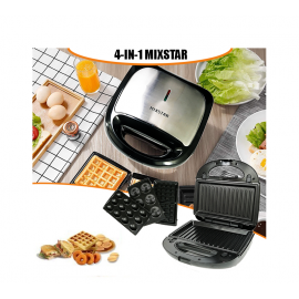 Appareil MIXSTAR 4 En 1 - 800 Watts Panini - Zouza - Gaufre - Maamoul (MIX-929) Appareil MIXSTAR 4 En 1 - 800 Watts Panini - Zouza - Gaufre - Maamoul (MIX-929)