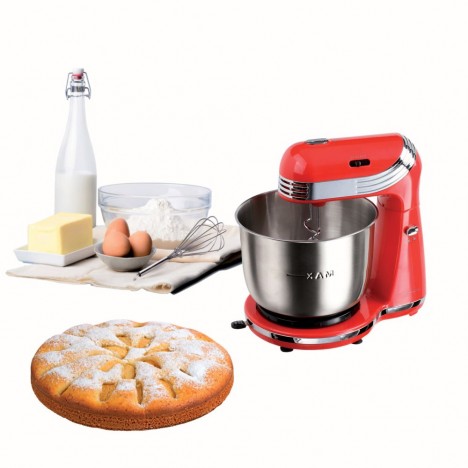 Robot Pétrin DOMOCLIP - 250 Watts - 3 Litres - Rouge (DOP137R)