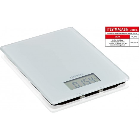 Balance de Cuisine LEIFHEIT - Digitale 5 KG - Verre (03174)