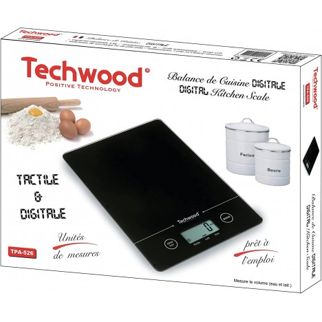 Balance de Cuisine TECHWOOD 5 KG - Noir (TPA-526) Balance de Cuisine TECHWOOD 5 KG - Noir (TPA-526)