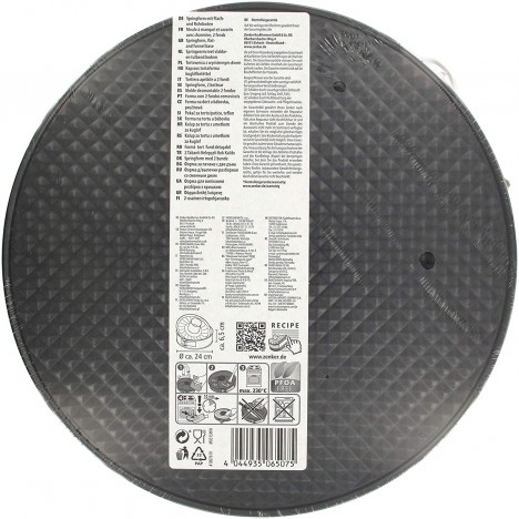 Moule à Gâteau ZENKER 28 Cm Pure - 2 Fonds - Noir (3968)