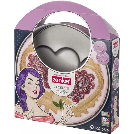 Moule à Gâteau ZENKER 26 Cm - Fonds Plat + 2 Motifs - Rose (7478) Moule à Gâteau ZENKER 26 Cm - Fonds Plat + 2 Motifs - Rose (7478)