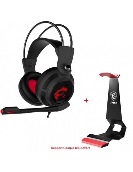 Micro Casque Gamer MSI DS502 Noir + Support Casque Offert prix tunisie Micro Casque Gamer MSI DS502 Noir + Support Casque Offert prix tunisie