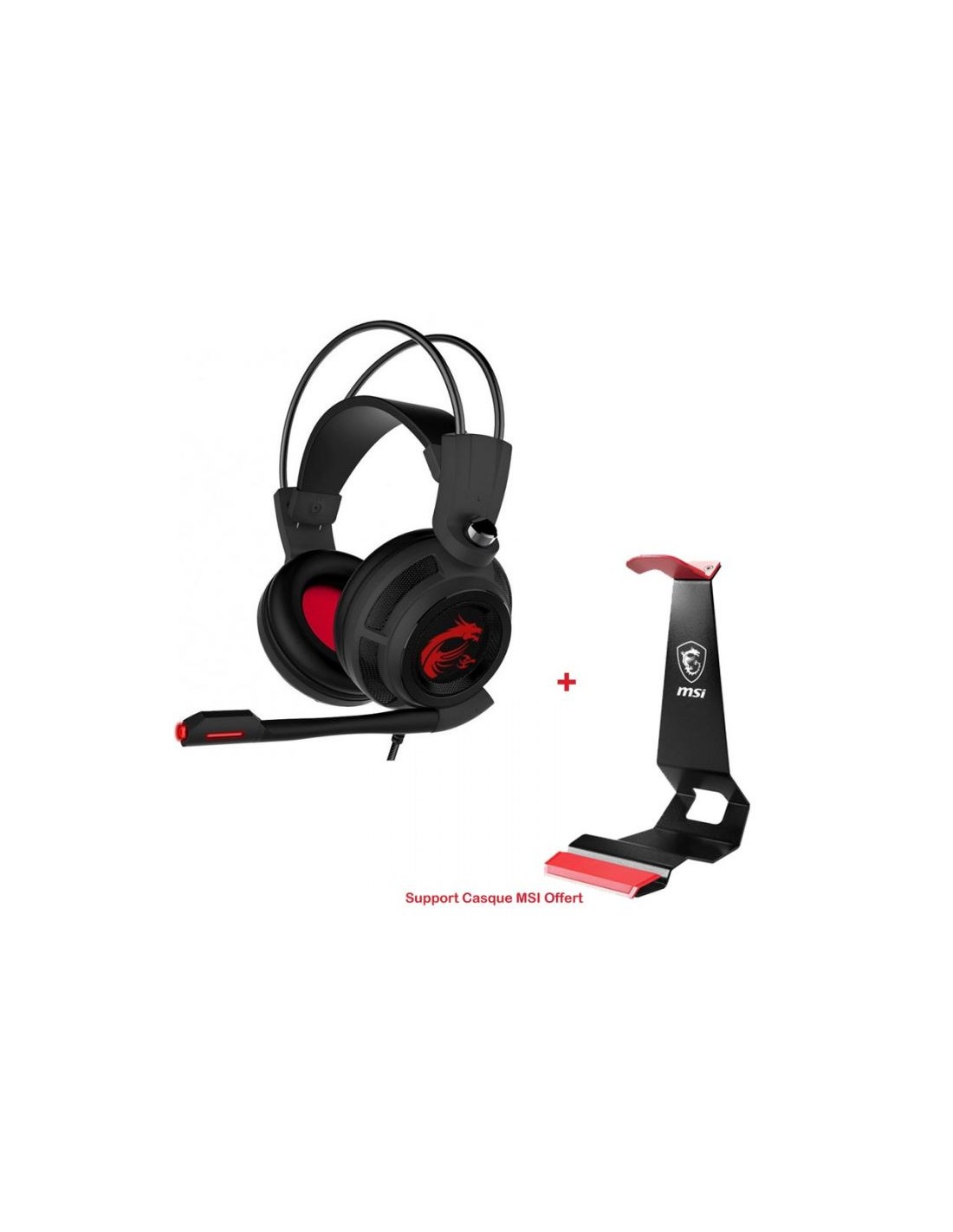 Micro Casque Gamer MSI + Support Casque Offert à bas prix