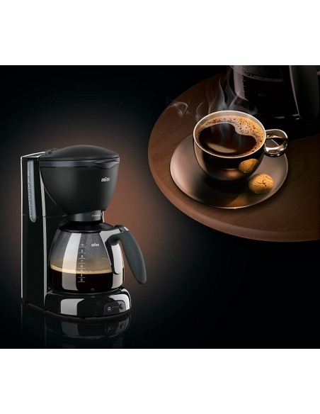 Cafetière BRAUN Pure Aroma Deluxe - 10 Tasses - 1100 Watts - Noir (KF560/1)
