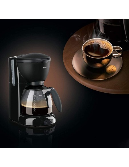 Cafetière BRAUN Pure Aroma Deluxe - 10 Tasses - 1100 Watts - Noir (KF560/1)
