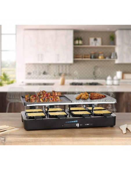 Appareil à Raclette 2EN1 CLATRONIC électrique 1400 Watts - Noir (RG3518) Appareil à Raclette 2EN1 CLATRONIC électrique 1400 Watts - Noir (RG3518)