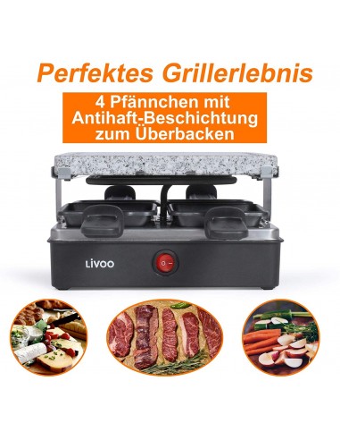 Appareil à Raclette LIVOO 4 Personnes 1200 Watts - Noir (DOC242) Appareil à Raclette LIVOO 4 Personnes 1200 Watts - Noir (DOC242)