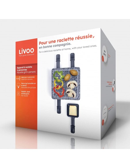 Appareil à Raclette LIVOO 4 Personnes 1200 Watts - Noir (DOC242) Appareil à Raclette LIVOO 4 Personnes 1200 Watts - Noir (DOC242)
