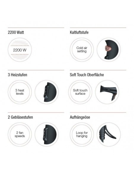 Sèche Cheveux BEURER 2200 Watts - Noir (HC30)